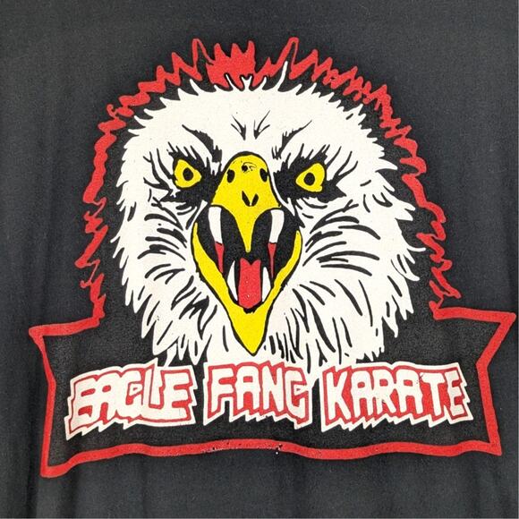Eagle Fang Karate T Shirt Black 2XL Men Graphic Tee Cobra Kai Show Ring Spun - Picture 2 of 4
